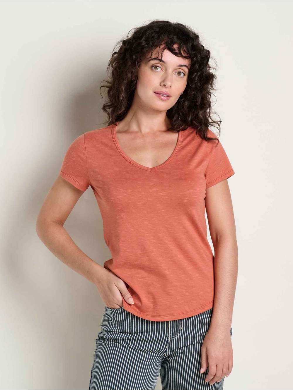 Toad&Co Marley Short Sleeve V-Neck Tee | Clay | XL